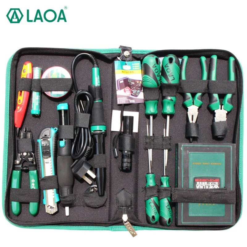 LAOA 53 pcs Repair tool set Electric soldering iron Screwdriver set Pliers Utility knife Handtools Repairing
LAOA 53 pcs Repair tool set Electric soldering iron Screwdriver set Pliers Utility knife Handtools Repairing
