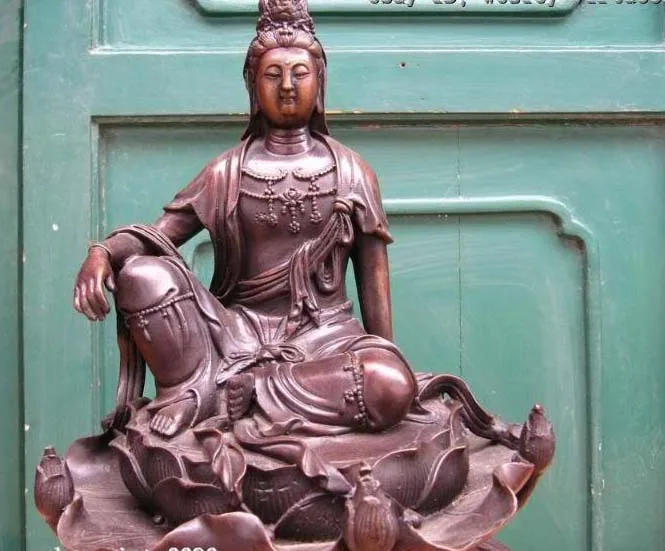 18 INCH Chinese Pure Bronze Bodhisattva GuanYin Sit on lotus flower white water
18 INCH Chinese Pure Bronze Bodhisattva GuanYin Sit on lotus flower white water