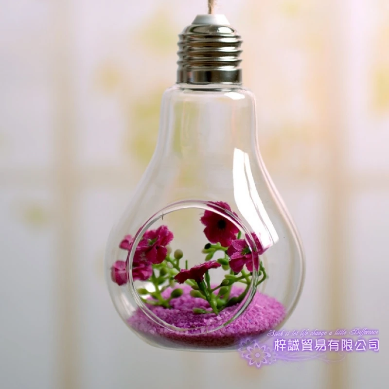 Лампочка стеклянная ваза террариумные вазы милые цветочные горшки настольная