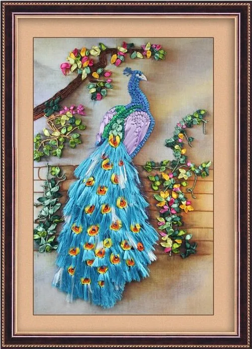 DIY 3D Ribbon Embroidery cross stitch kits sets handmade needlework / peacock Room Decor Arts picture paintings
DIY 3D Ribbon Embroidery cross stitch kits sets handmade needlework / peacock Room Decor Arts picture paintings