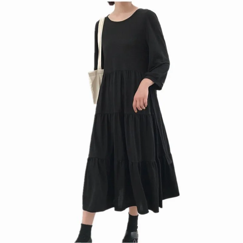 Cotton Linen Large Size M-7XL Vestido Women 2019 Casual Summer Autumn Dress Solid Vintage Dress Round Neck Long Dresses Buttons
Cotton Linen Large Size M-7XL Vestido Women 2019 Casual Summer Autumn Dress Solid Vintage Dress Round Neck Long Dresses Buttons