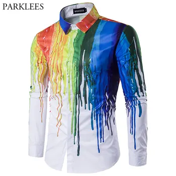 Splash Ink Print Mens Dress Shirts Brand Design Geek Psychedelic Long Sleeve Chemise Homme Casual Slim Fit Cotton Camisa Social
Splash Ink Print Mens Dress Shirts Brand Design Geek Psychedelic Long Sleeve Chemise Homme Casual Slim Fit Cotton Camisa Social