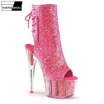 Super High Heel Stiletto Lace Up Sexy Peep Toe Ankle Boots Women Luxury Summer Sequins Platform Nightclub Sandals Boot Plus Size
Super High Heel Stiletto Lace Up Sexy Peep Toe Ankle Boots Women Luxury Summer Sequins Platform Nightclub Sandals Boot Plus Size