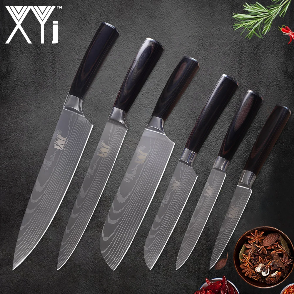 XYj Cooking Stainless Steel Knives Damascus Pattern High Carbon Sharp Blade Bend Comfortable Color Wood Handle Kitchen Knives
XYj Cooking Stainless Steel Knives Damascus Pattern High Carbon Sharp Blade Bend Comfortable Color Wood Handle Kitchen Knives