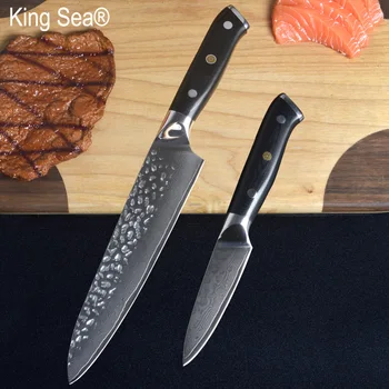 King Sea 2pcs/set 8"Damascus Chef Knife and 3.5 "inch Damascus Paring Knife set 71 Layers Damascus Kitchen Utility Knife set
King Sea 2pcs/set 8"Damascus Chef Knife and 3.5 "inch Damascus Paring Knife set 71 Layers Damascus Kitchen Utility Knife set