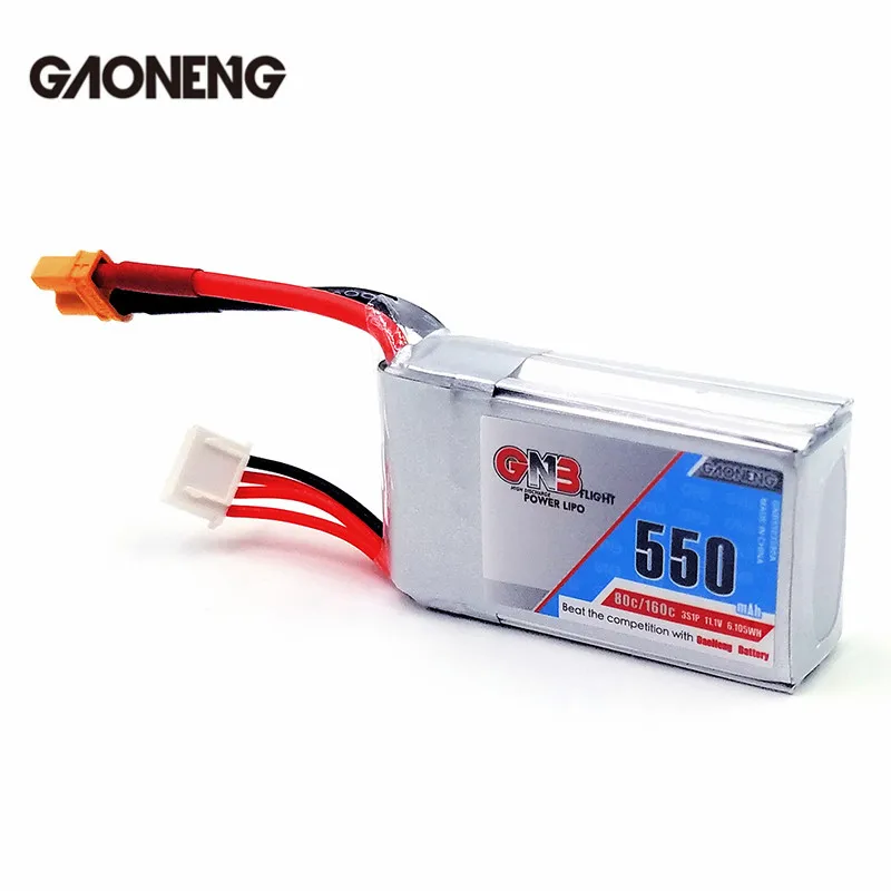 Gaoneng GNB 11.1V 550mAh 80/160C 3S Lipo Battery Rechargeable XT30 Plug Connector For Lizard95 FPV Racer Quadcopter | Игрушки и хобби