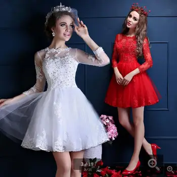2015 best selling white red lace appliques short homecoming dresses scoop neckline 3/4 sleeve sheer back homecoming gowns
2015 best selling white red lace appliques short homecoming dresses scoop neckline 3/4 sleeve sheer back homecoming gowns