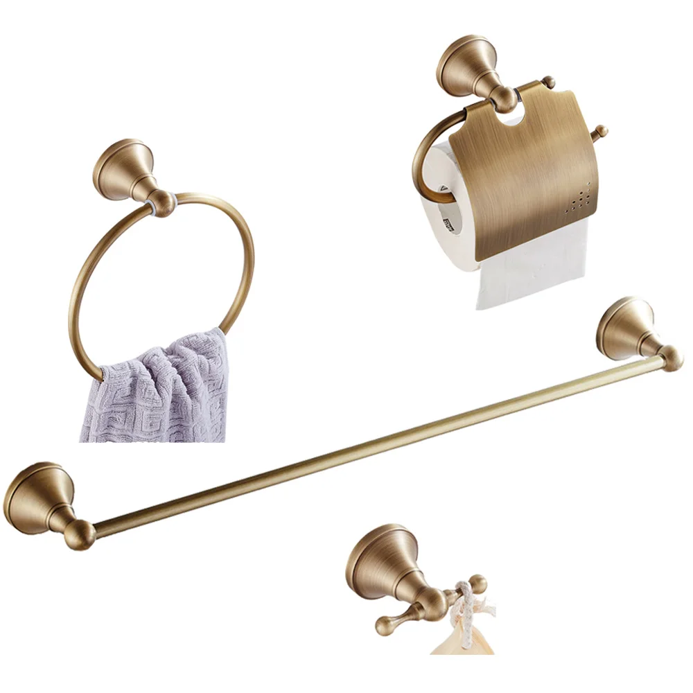Leyden Wall Mounted 4pcs Bathroom Accessories Set Antique Brass Single Towel Bar Holder Toilet Paper Holder Towel Ring Robe Hook
Leyden Wall Mounted 4pcs Bathroom Accessories Set Antique Brass Single Towel Bar Holder Toilet Paper Holder Towel Ring Robe Hook