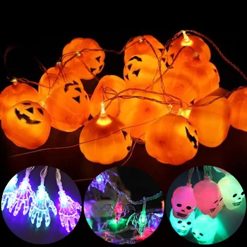 10LED Halloween Pumpkin Spider Bat Skull String Lights Lamp DIY Hanging Horror Halloween Decoration For Home Party Supplies
10LED Halloween Pumpkin Spider Bat Skull String Lights Lamp DIY Hanging Horror Halloween Decoration For Home Party Supplies