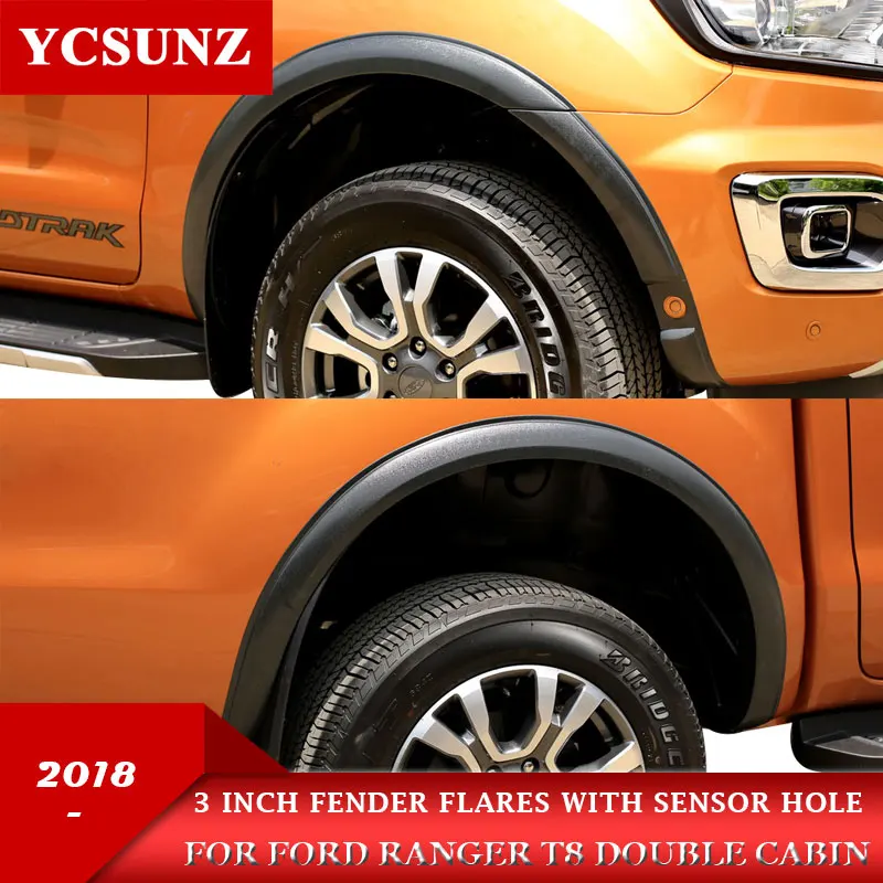 2019 Fender Flares Wheel Arches For Ford Ranger 2019 T8 Wildtrak Double Cabin 3 Inch Matte Black Color With Sensor Hole
2019 Fender Flares Wheel Arches For Ford Ranger 2019 T8 Wildtrak Double Cabin 3 Inch Matte Black Color With Sensor Hole