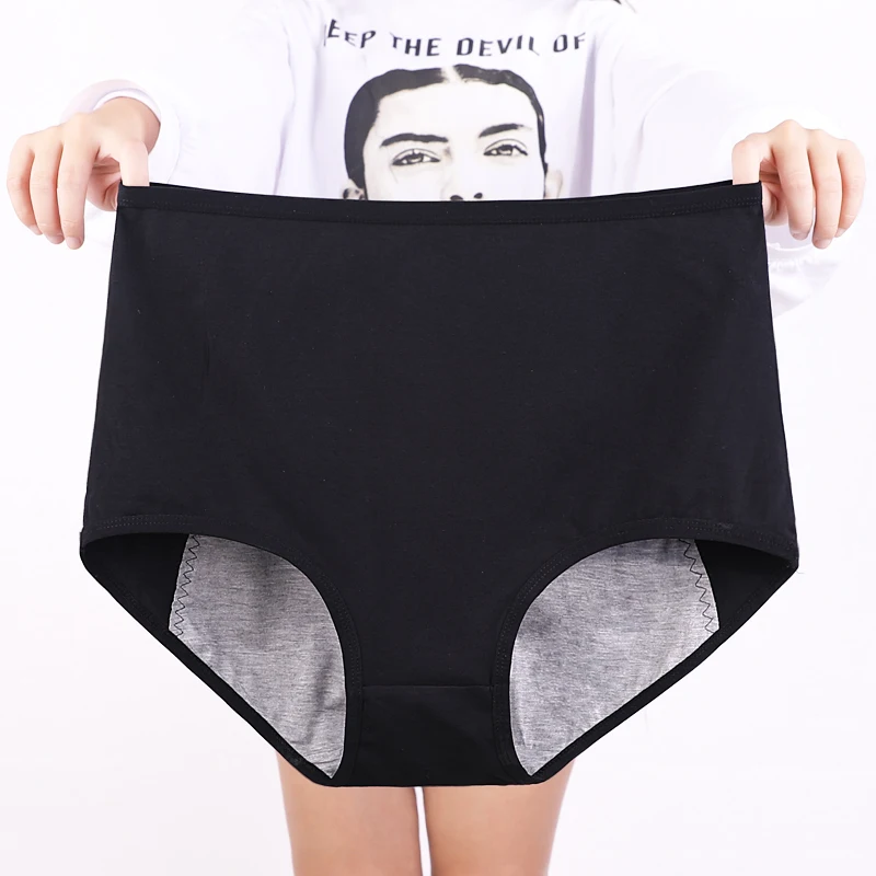 

Plus Size High Waist Period Panties Women Menstruation Briefs Cotton Menstrual Leak Proof Large Size Underwear Female XXXL Lot