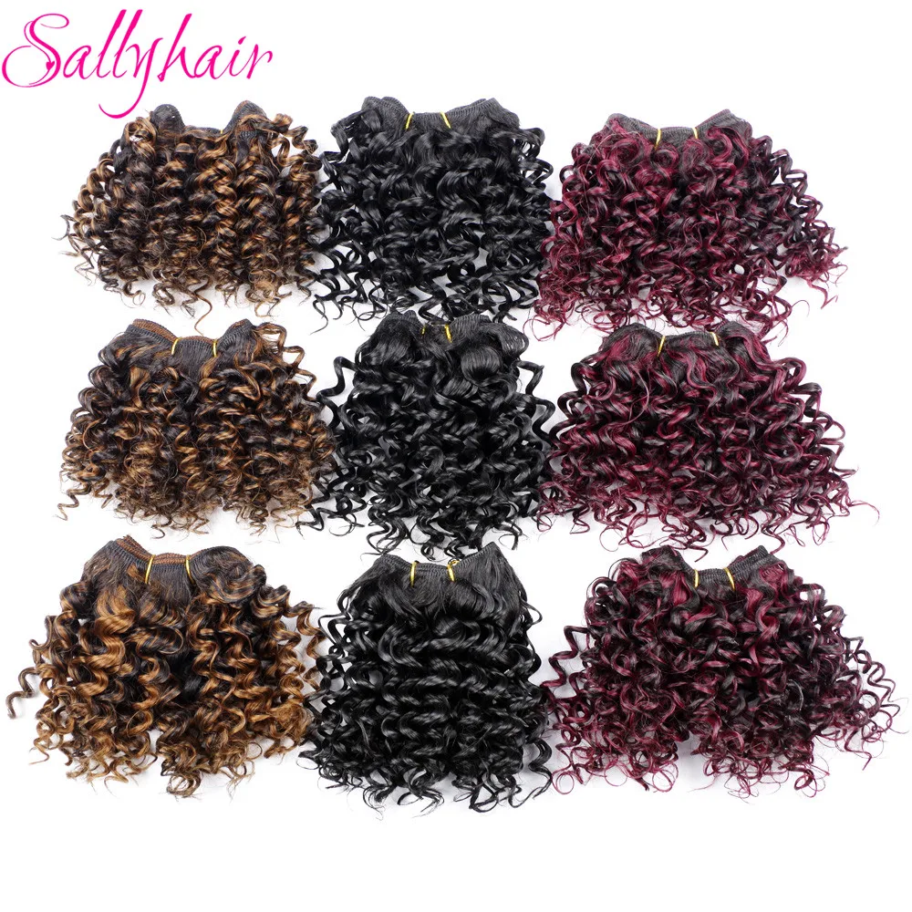 Sallyhair Afro Kinky Curly Crochet Hair Weave High Temperature Synthetic Weft Hair Extensions Ombre Color 3pc/lot Hair Weavings
Sallyhair Afro Kinky Curly Crochet Hair Weave High Temperature Synthetic Weft Hair Extensions Ombre Color 3pc/lot Hair Weavings