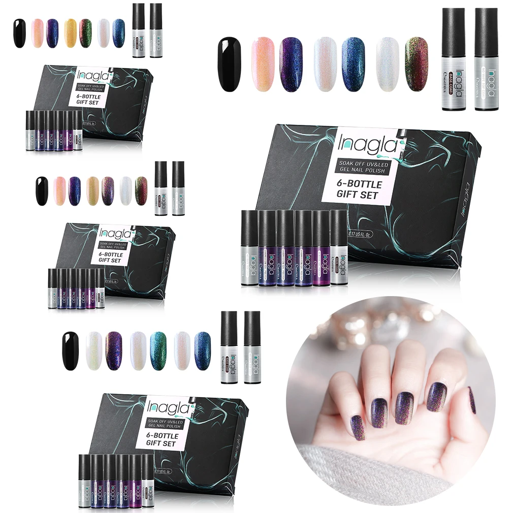 Inagla Chameleon Nail Gel Polish Kit 6pieces/Set Nail Art Gel UVLED Gel Nail Polish Set Gel Varnish For Manicure Tools kit
Inagla Chameleon Nail Gel Polish Kit 6pieces/Set Nail Art Gel UVLED Gel Nail Polish Set Gel Varnish For Manicure Tools kit