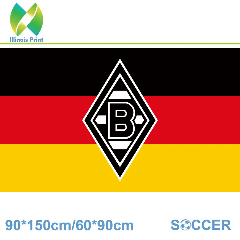 Image Free shipping 3X5FT Bundesliga VfL Borussia Monchengladbach football flag soccer banner decorative digital printing 100D