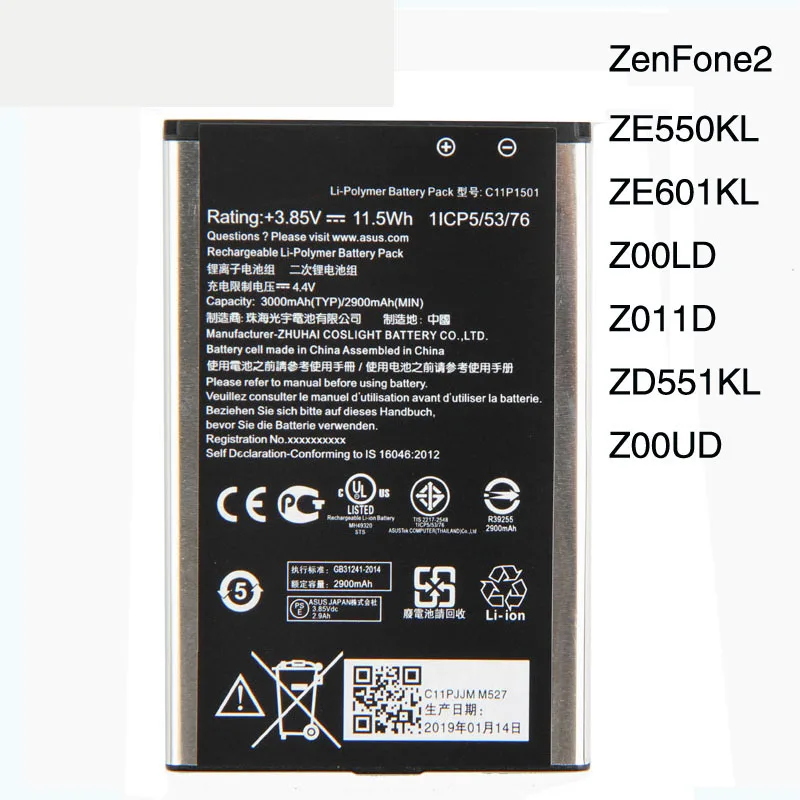 Original High Capacity C11P1501 Battery For ASUS ZenFone2 Laser 5.5"/6" zenfone selfieZ00LD Z011D ZD551KL Z00UD ZE550KL ZE601KL
Original High Capacity C11P1501 Battery For ASUS ZenFone2 Laser 5.5"/6" zenfone selfieZ00LD Z011D ZD551KL Z00UD ZE550KL ZE601KL