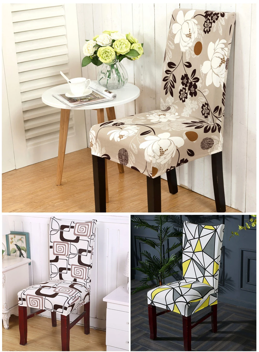 Kitchen Chair Cover Stretch Seat Cover Slipcovers Chair housse de chaise Furniture Covers Universal Spandex Chair Covers Dining (6)