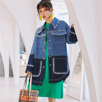 2019 Women Autumn Winter Turn-down Collar Loose Casual Denim Jeans Jacket Female Single Breasted Denim Wide-waist Jeans Jacket
2019 Women Autumn Winter Turn-down Collar Loose Casual Denim Jeans Jacket Female Single Breasted Denim Wide-waist Jeans Jacket