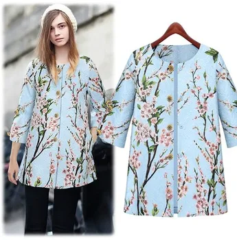 Blue jacquard brocade cloth printing branch Peach fashion coat winter garment fabric
Blue jacquard brocade cloth printing branch Peach fashion coat winter garment fabric