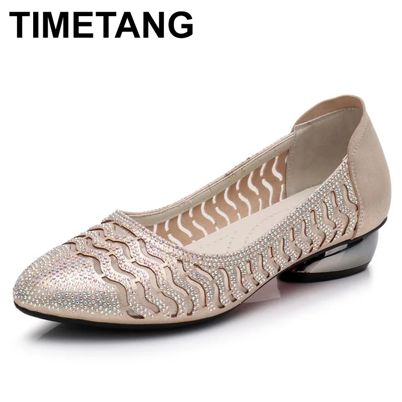 TIMETANG Women High Heel Shoes Hollow Summer Genuine Leather Shoes Woman Fashion Shoes Low Heels Plus Size 34-43
TIMETANG Women High Heel Shoes Hollow Summer Genuine Leather Shoes Woman Fashion Shoes Low Heels Plus Size 34-43