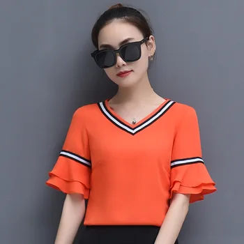 Cool Summer Lady Chiffon Shirts Plus Size S-3XL V-Neck Half Sleeve Tops 2018 Sweet Girls Women Casual White Blouses
Cool Summer Lady Chiffon Shirts Plus Size S-3XL V-Neck Half Sleeve Tops 2018 Sweet Girls Women Casual White Blouses