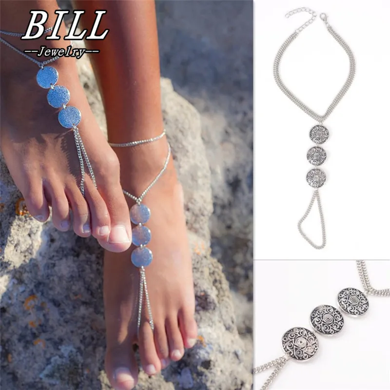 SL155 Boho Silver Plated Totem Coins Pendant Toe Cycle Multi Layer Chain Link Anklets Bracelet Foot Jewelry For Women HOT Sale
SL155 Boho Silver Plated Totem Coins Pendant Toe Cycle Multi Layer Chain Link Anklets Bracelet Foot Jewelry For Women HOT Sale
