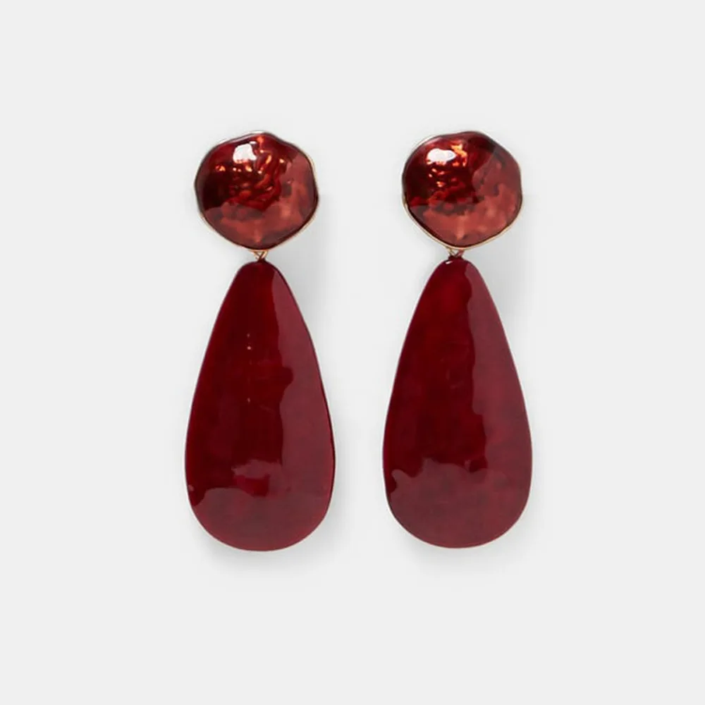 Ztech New ZA Earrings for Women Fashion Waterdrop Resin Drop Dangle Earrings Dark Red Color Maxi Statement Jewelry Wholesale
Ztech New ZA Earrings for Women Fashion Waterdrop Resin Drop Dangle Earrings Dark Red Color Maxi Statement Jewelry Wholesale