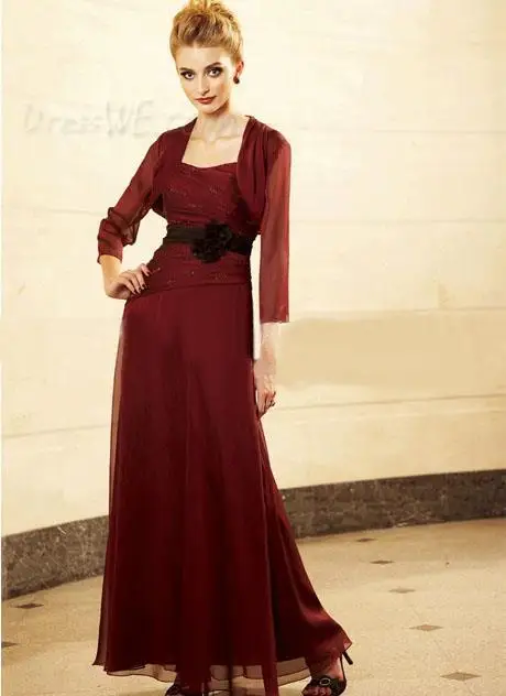 2015 New Charming Ankle-Length A-Line Three Quarter Thick Straps Flower Sashes Chiffon Mother Of The Bride Dresses F334
2015 New Charming Ankle-Length A-Line Three Quarter Thick Straps Flower Sashes Chiffon Mother Of The Bride Dresses F334