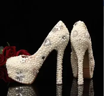 2018 Gorgeous Fashion White Thin heels platform 4cm Princess party shoes Pearl High heels Rhinestone Bridal Shoes Cow Split
2018 Gorgeous Fashion White Thin heels platform 4cm Princess party shoes Pearl High heels Rhinestone Bridal Shoes Cow Split