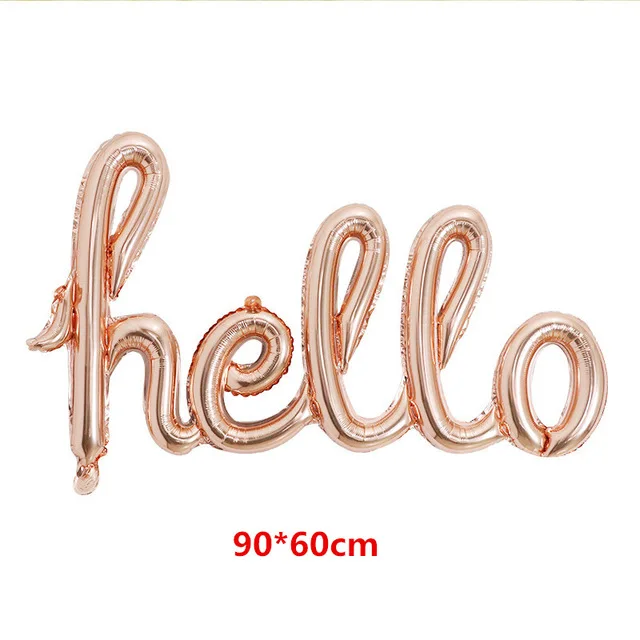 

link Rose Gold One Boy Girl Hello Baby Letter Foil Balloons Baby Shower 1st First Birthday Party Decoration Supplies Air Globos