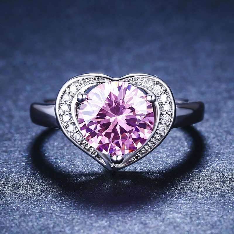 Shufang Cute Heart Zircon Engagement Rings for Women Pink & White Color Wedding Rings Female Crystals Jewelry Top Quality
Shufang Cute Heart Zircon Engagement Rings for Women Pink & White Color Wedding Rings Female Crystals Jewelry Top Quality