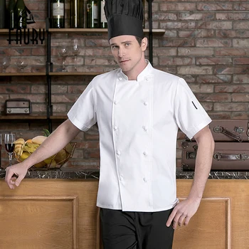 White Chef Jacket Restaurant Uniform Woven Buttons Summer Short Sleeve Kitchen Cook Shirts Hotel Catering Barbershop Overalls
White Chef Jacket Restaurant Uniform Woven Buttons Summer Short Sleeve Kitchen Cook Shirts Hotel Catering Barbershop Overalls