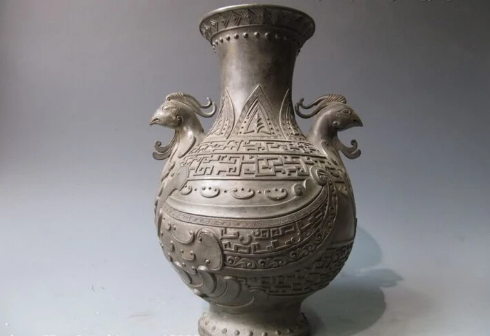 Collectible bronze lion statue S0543 Chinese Pure Bronze Copper Palace phoenix Bird Zun Aquarius Jar Bottle Pot Vase B0403
Collectible bronze lion statue S0543 Chinese Pure Bronze Copper Palace phoenix Bird Zun Aquarius Jar Bottle Pot Vase B0403