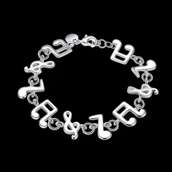 New high-end women's men noble 925 sterling silver music bracelet simple notes silver lobster-style buckle bracelet H242
New high-end women's men noble 925 sterling silver music bracelet simple notes silver lobster-style buckle bracelet H242
