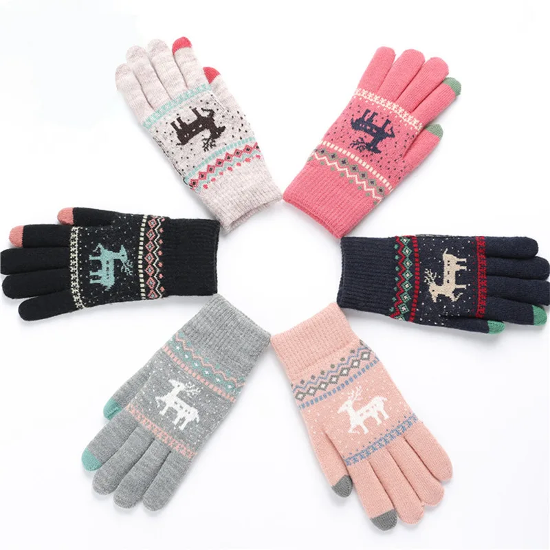 Vintage Deer Knitted Gloves Women Thicken Touch Screen Gloves Winter Warm Snow Elk Full Finger Mittens
Vintage Deer Knitted Gloves Women Thicken Touch Screen Gloves Winter Warm Snow Elk Full Finger Mittens