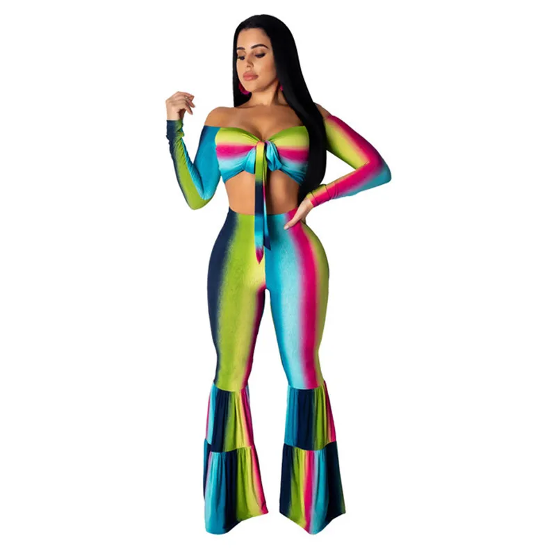 Sexy Two Piece Set Club Outfits Women Set Summer Festival Clothes Tie Dye Crop Top Flare Pants Set 2 Piece Outfits for Women
Sexy Two Piece Set Club Outfits Women Set Summer Festival Clothes Tie Dye Crop Top Flare Pants Set 2 Piece Outfits for Women