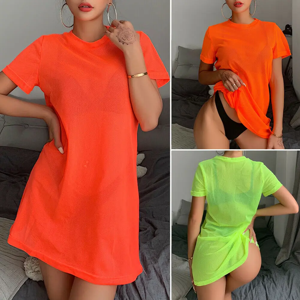 Women Summer Sexy Collar Neck Mesh Bikini Cover Up Bathing Beach Sheer Mini Dress Swimwear Suit Neon Colors
Women Summer Sexy Collar Neck Mesh Bikini Cover Up Bathing Beach Sheer Mini Dress Swimwear Suit Neon Colors