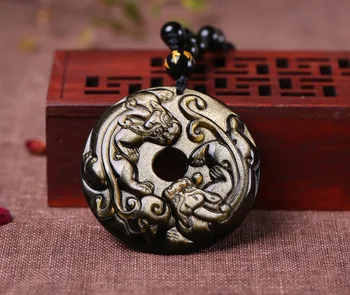 Golden New Fashion Natural Black Obsidian Carved PiXiu Brave troops Lucky Pendant Free beads Necklace Fine Gift Crystal Jewelry
Golden New Fashion Natural Black Obsidian Carved PiXiu Brave troops Lucky Pendant Free beads Necklace Fine Gift Crystal Jewelry
