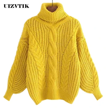 Autumn Winter Turtleneck Sweater Women Oversize Twisted Knitted Sweaters Casual Thick Warm Lantern Long Sleeve Pullover Sweater
Autumn Winter Turtleneck Sweater Women Oversize Twisted Knitted Sweaters Casual Thick Warm Lantern Long Sleeve Pullover Sweater