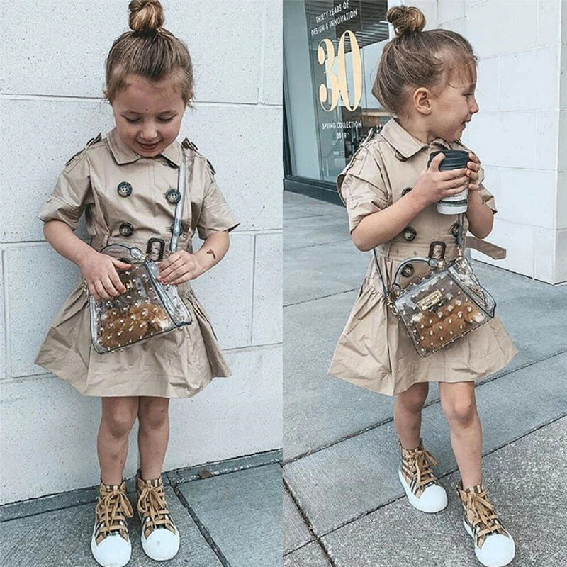2-7T Toddler Stylish Kid Baby Girl Streetwear Short Sleeve Fashion Dress Elegant Double Breasted Belt Dress Infant Clothes
2-7T Toddler Stylish Kid Baby Girl Streetwear Short Sleeve Fashion Dress Elegant Double Breasted Belt Dress Infant Clothes