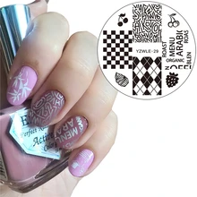 YZWLE 2017 Nova Beleza Do Prego Carimbar Placas Treliça Cartas Designs Konad Selos Da Arte Do Prego Placas de Imagem Unhas Template Ferramenta(China)