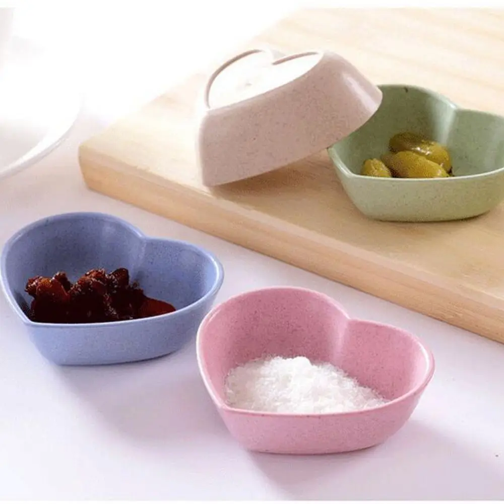 4pcs Wheat Straw Seasoning Dish Love Heart Shape Small Snack Dish Food Snack Dish Sauce Plate Kitchen Tool
4pcs Wheat Straw Seasoning Dish Love Heart Shape Small Snack Dish Food Snack Dish Sauce Plate Kitchen Tool