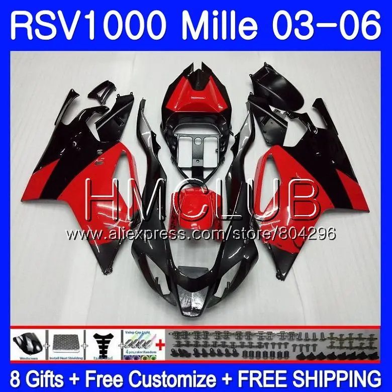 Bodys For Aprilia RSV1000 R RR 03 04 05 06 RSV1000R Mille 123HM.8 RSV1000R RSV1000RR 2003 2004 2005 2006 Tot red black Fairings
Bodys For Aprilia RSV1000 R RR 03 04 05 06 RSV1000R Mille 123HM.8 RSV1000R RSV1000RR 2003 2004 2005 2006 Tot red black Fairings