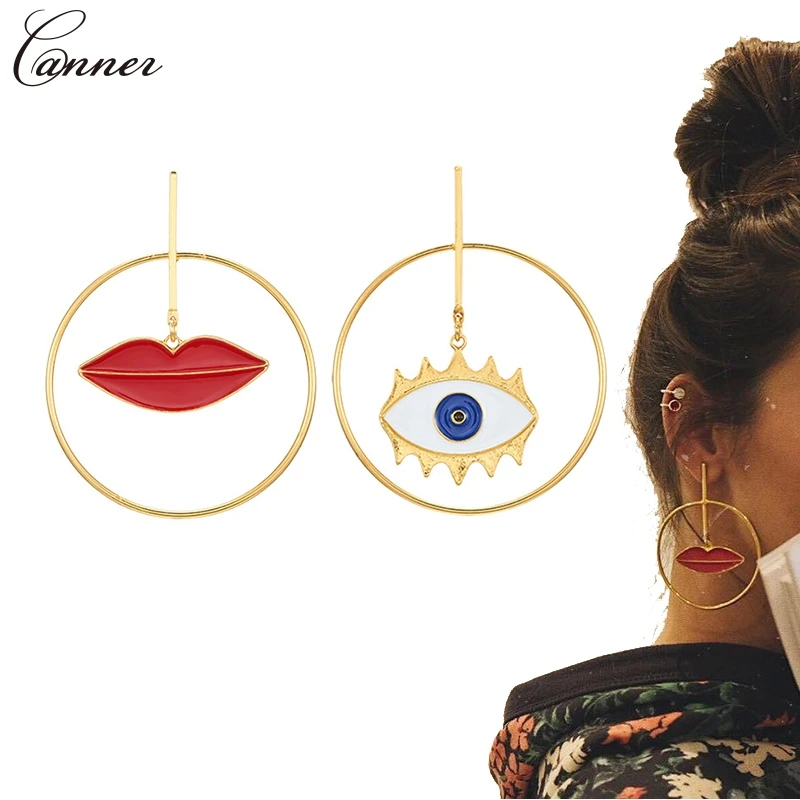 Statement Earrings for Women Red Lips Evil Eye Earrings Gold 2019 Fashion Jewelry Big Round Circle Drop Dangle Earings Q4
Statement Earrings for Women Red Lips Evil Eye Earrings Gold 2019 Fashion Jewelry Big Round Circle Drop Dangle Earings Q4