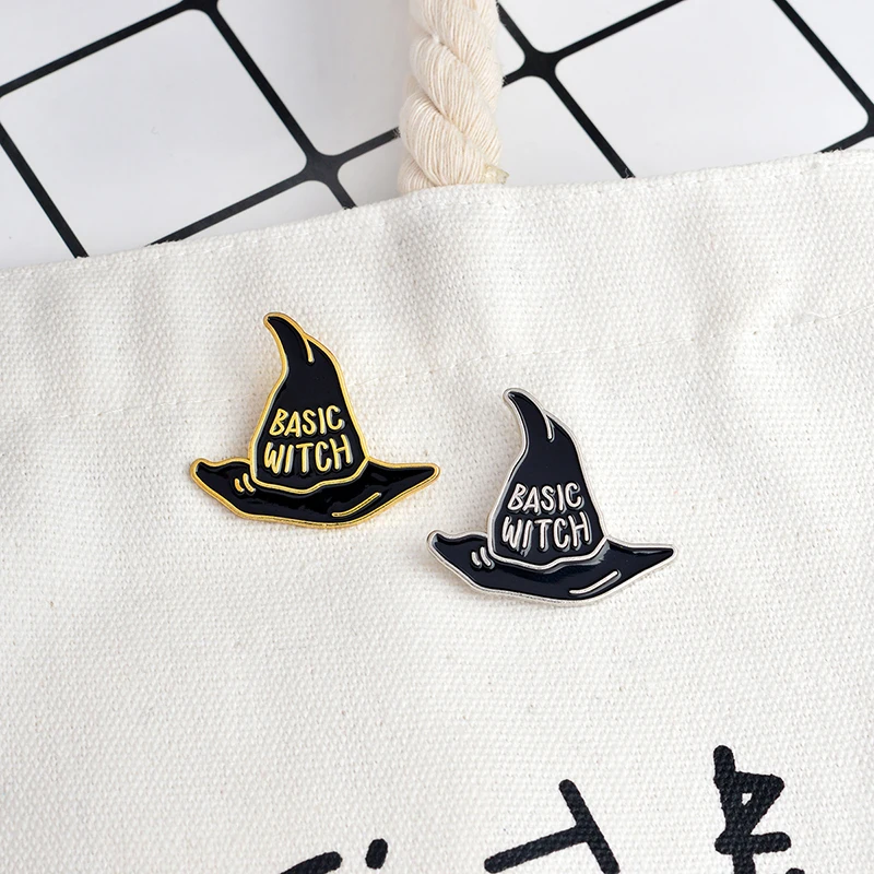 Black Dark Witch hat Brooch BASIC WITCH Enamel Pins Buckle Denim Jacket Shirt Collar Lapel Pin Badge Jewelry Gift for kids girl
Black Dark Witch hat Brooch BASIC WITCH Enamel Pins Buckle Denim Jacket Shirt Collar Lapel Pin Badge Jewelry Gift for kids girl