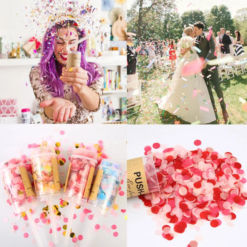 1pcs/4pcs Push Pop Confetti Poppers Bride Shower Birthday Party Celebration Exploding Confetti Weeding Decoration For Weddings
1pcs/4pcs Push Pop Confetti Poppers Bride Shower Birthday Party Celebration Exploding Confetti Weeding Decoration For Weddings