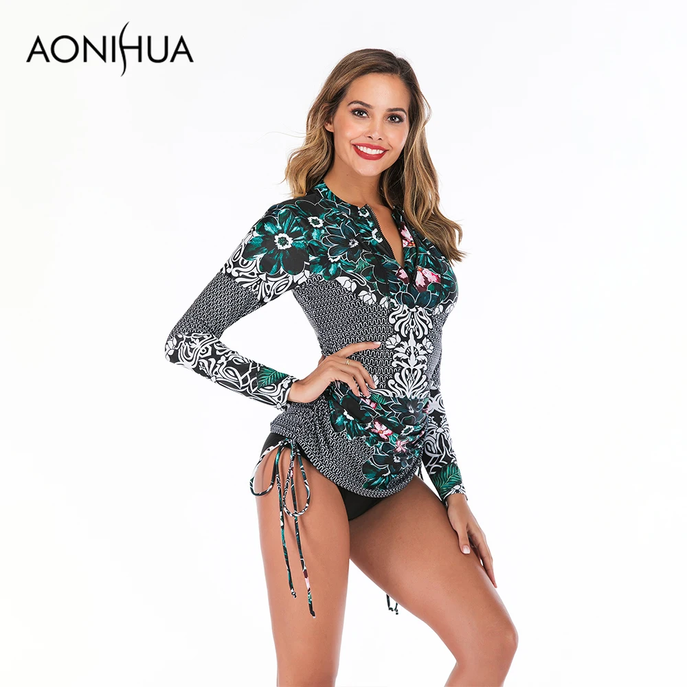 Aonihua Two Piece Swimsuit Female Separate Retro Green Floral Print Long Sleeve Beach Surfing Swimwear Swimsuit Suit S-2XL
Aonihua Two Piece Swimsuit Female Separate Retro Green Floral Print Long Sleeve Beach Surfing Swimwear Swimsuit Suit S-2XL