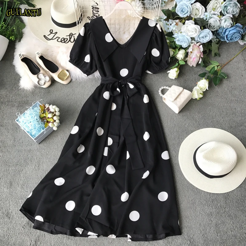 Polka Dot Bohemian Beach Long Dress Women Summer V Neck Short Sleeve Print Chiffon Vintage Bandage Dresses Evening Party Night
Polka Dot Bohemian Beach Long Dress Women Summer V Neck Short Sleeve Print Chiffon Vintage Bandage Dresses Evening Party Night