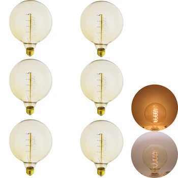 6 pcs/lot Retro Edison Light Bulb G125R 220V Tungsten Bulb 40W E27 Antique Incandescent Restaurant Bar Decor light
6 pcs/lot Retro Edison Light Bulb G125R 220V Tungsten Bulb 40W E27 Antique Incandescent Restaurant Bar Decor light