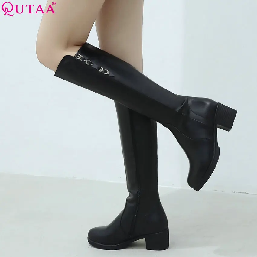 QUTAA 2019 Women Knee High Boots Zipper Square High Heel Winter Boots Women Shoes All Match Women Boots Big Size 34-40
QUTAA 2019 Women Knee High Boots Zipper Square High Heel Winter Boots Women Shoes All Match Women Boots Big Size 34-40
