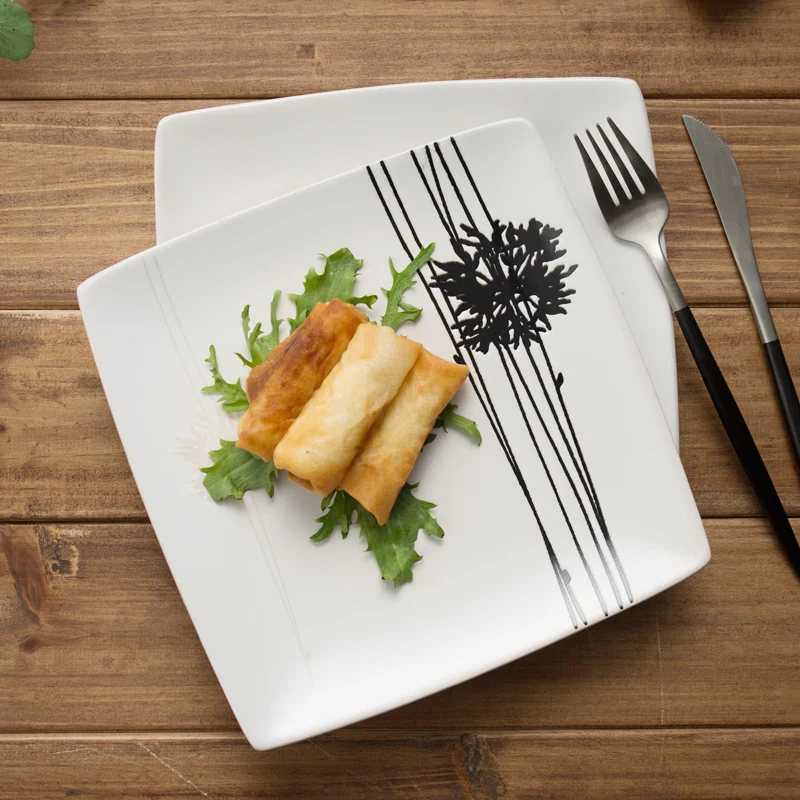 Japanese style ceramic breakfast tray square food dish plate Flat plate beefsteak dish household tableware Pasta dish
Japanese style ceramic breakfast tray square food dish plate Flat plate beefsteak dish household tableware Pasta dish